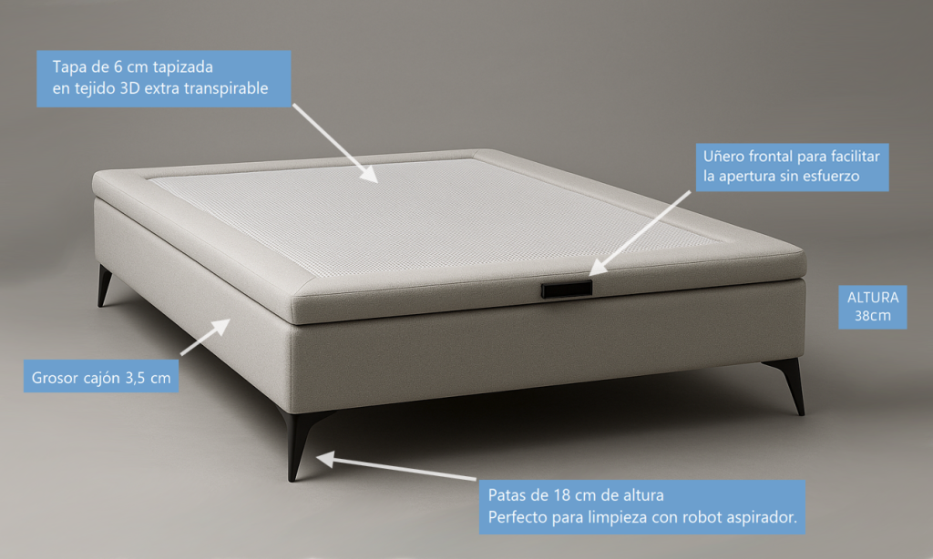 CANAPÉ TAPIZADO CON PATAS