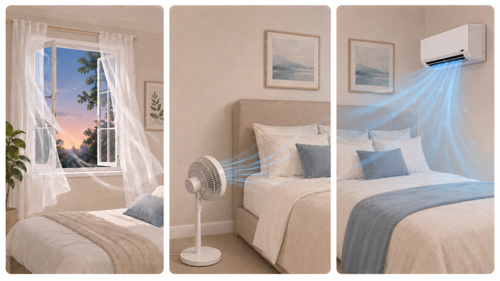 Prepara el dormitorio para una noche más fresca