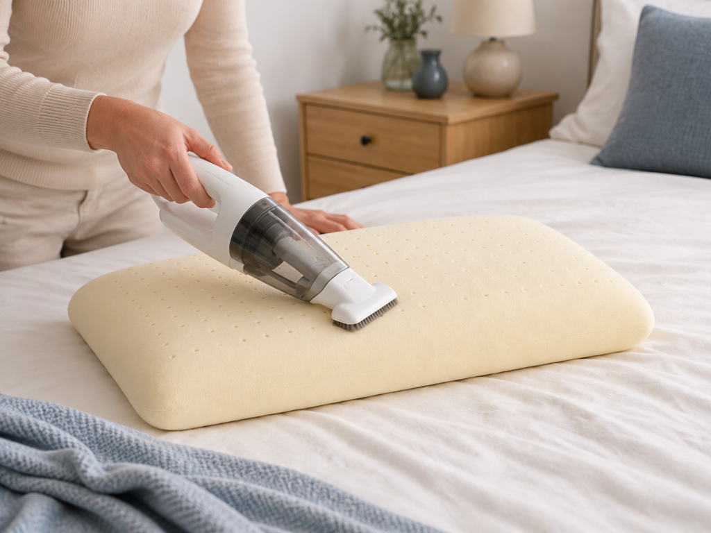 2. Aspira la almohada suavemente