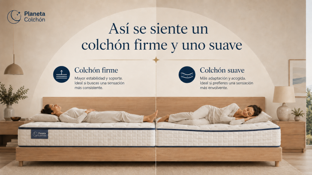 Así se siente un colchón firme y uno suave