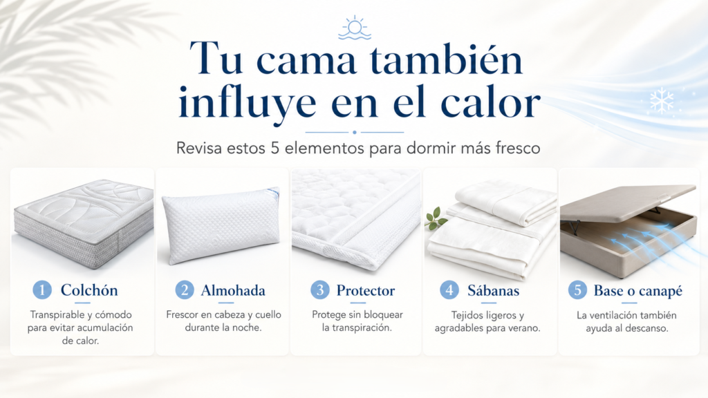 La combinación colchón + almohada es importante
