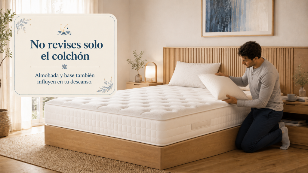 También conviene revisar la almohada y la base