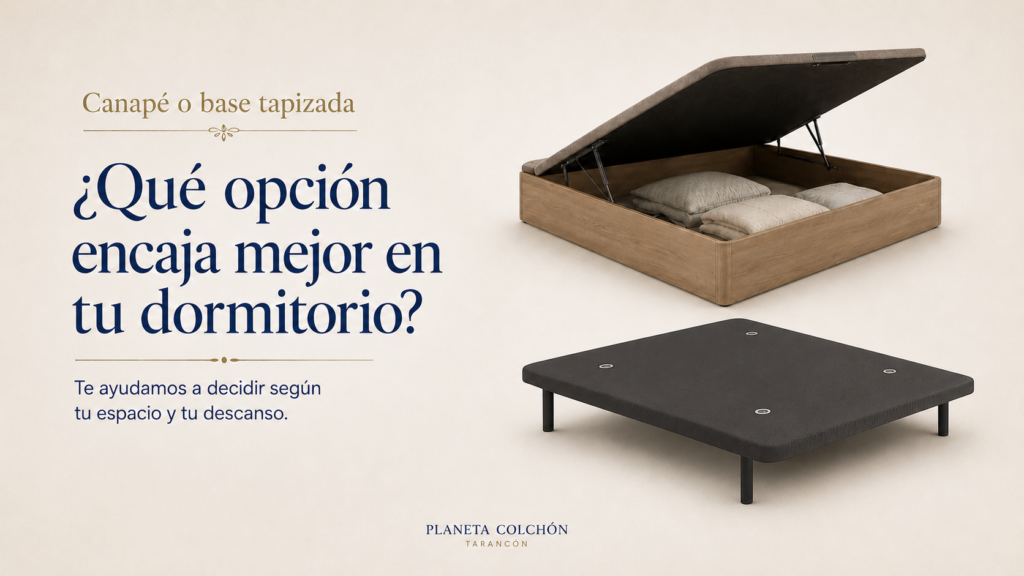 Canapé abatible con almacenamiento y base tapizada con patas, opciones de soporte para colchón.