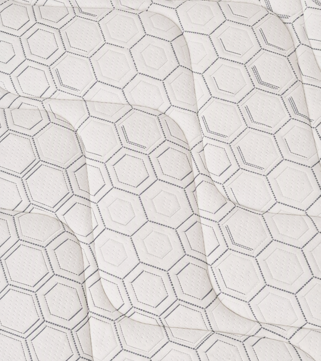 Tejido superior del colchón Oporto con diseño geométrico hexagonal