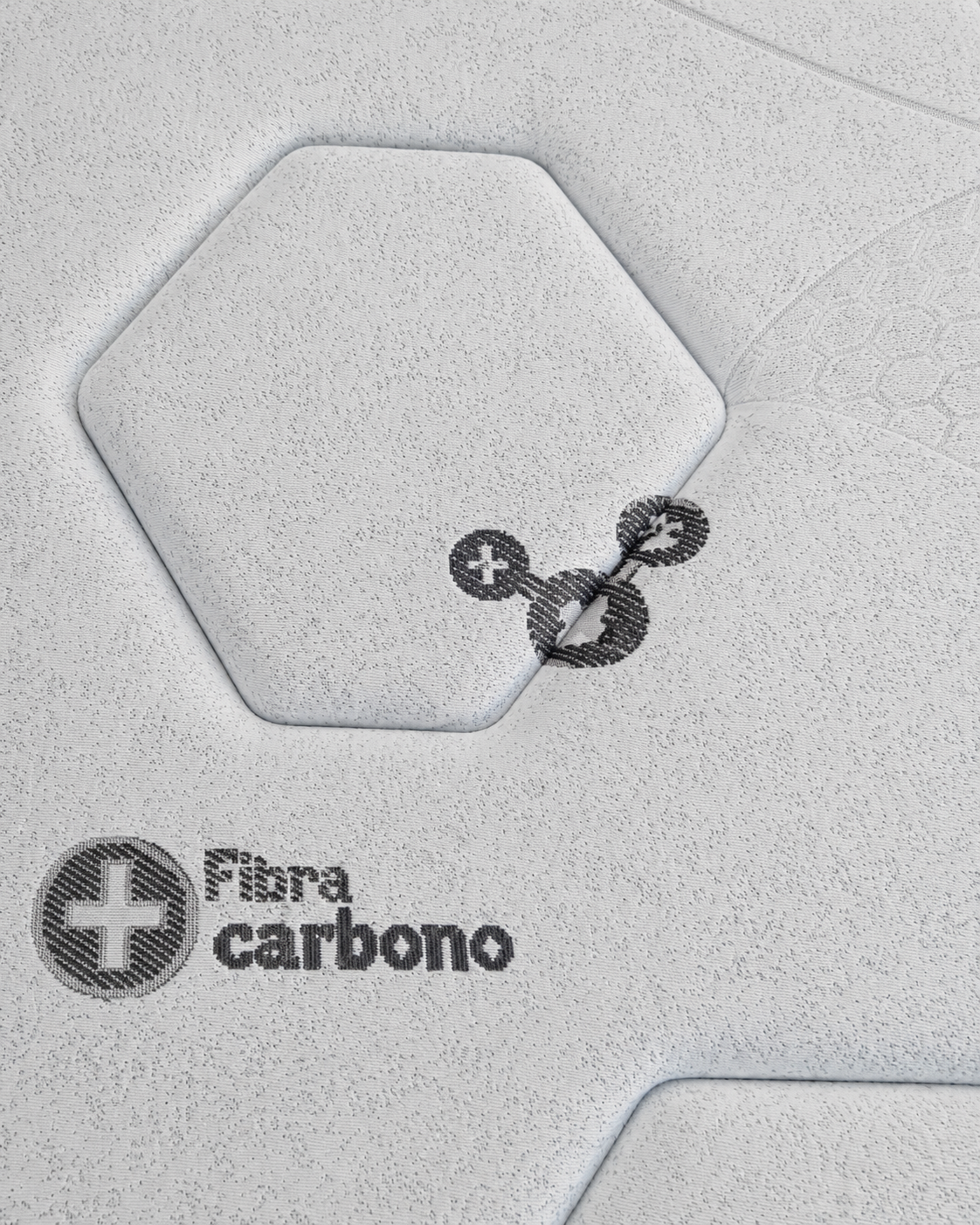 Tejido superior del colchón Viena con acolchado hexagonal y tecnología de fibra de carbono