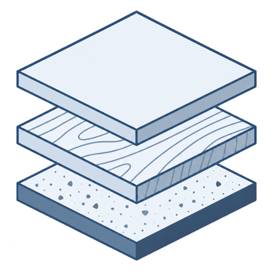 Icono de materiales y estructura del cabecero tapizado