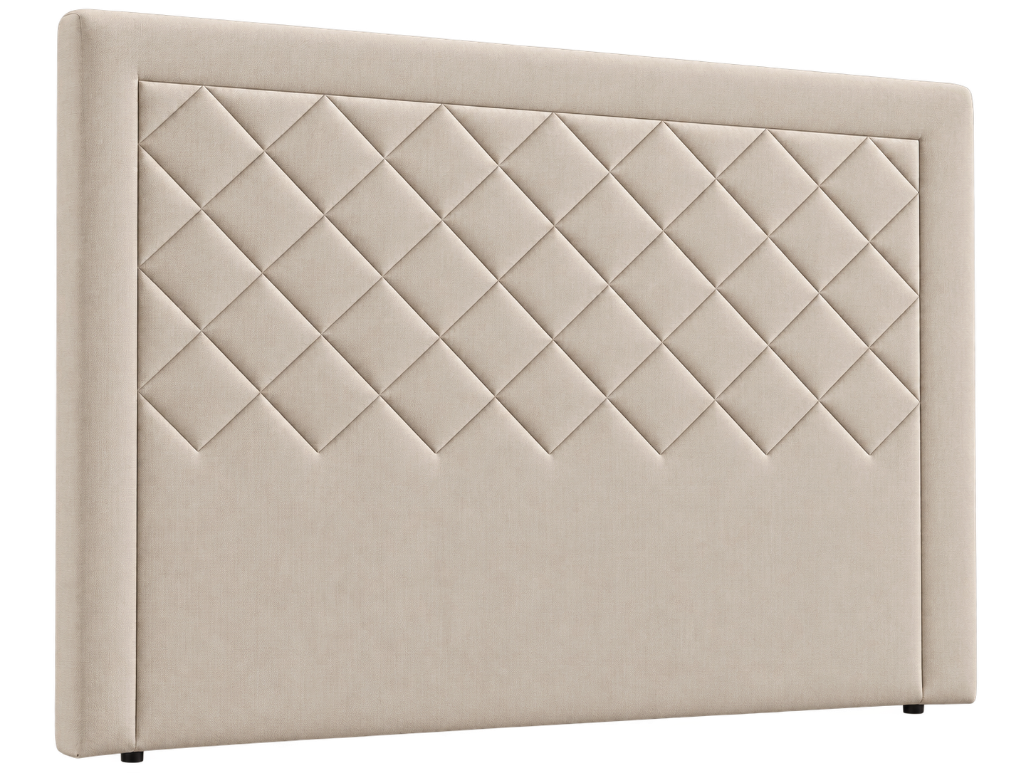 Cabecero tapizado Milán en beige cálido con diseño geométrico de rombos acolchados