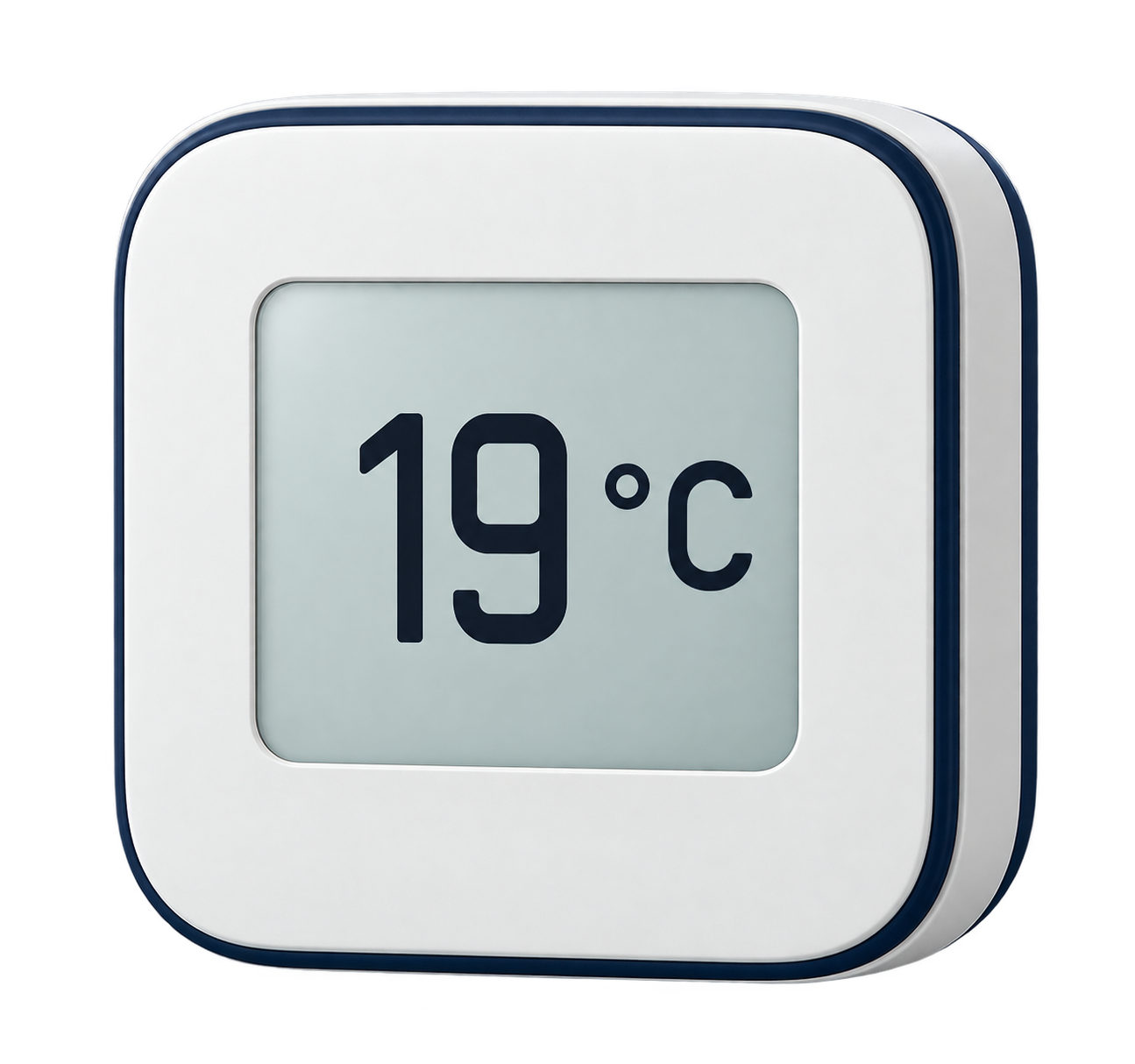 Termostato digital que marca 19 °C.